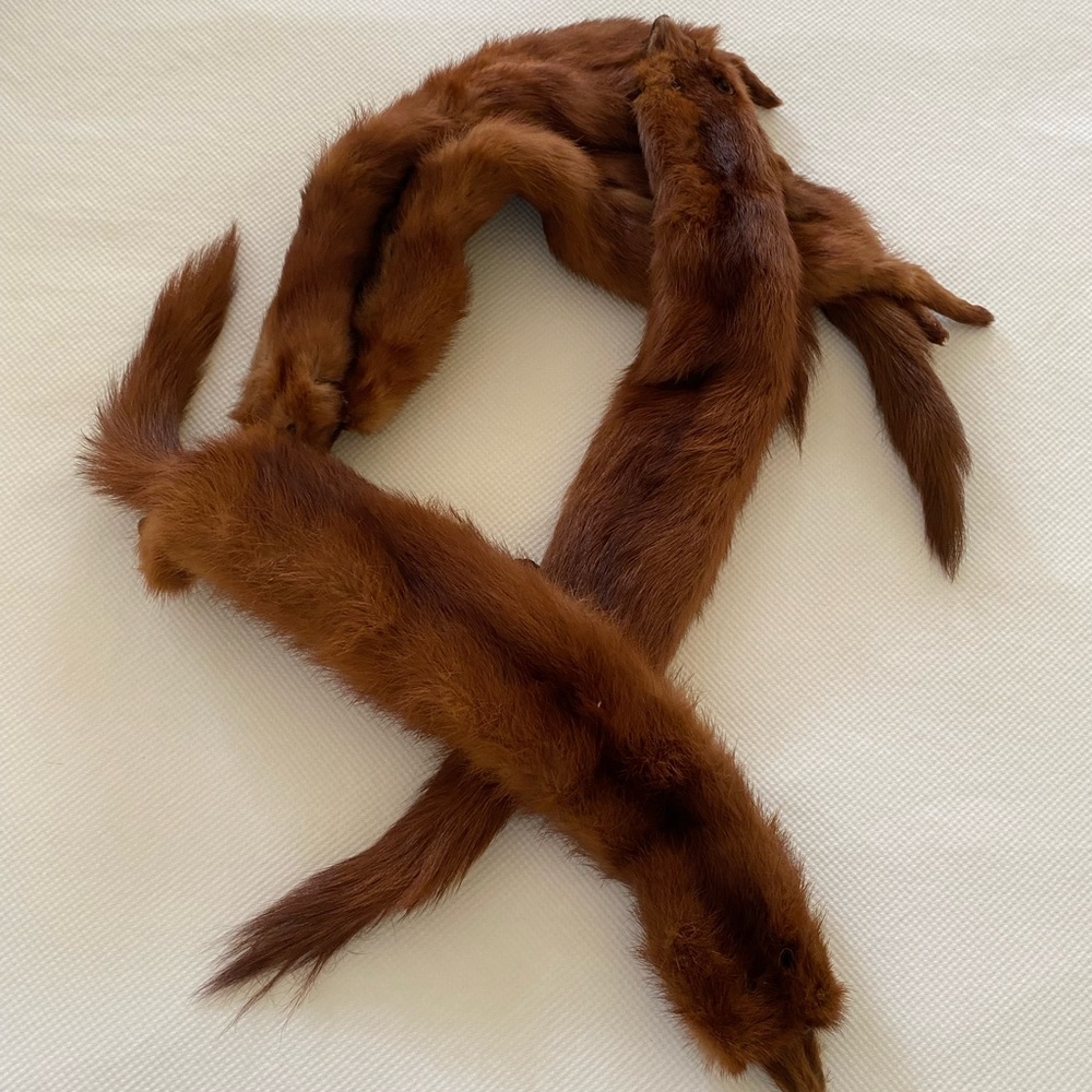Vintage Brown Mink Fur Stole Wrap